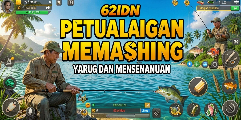 Screenshot 62IDN menampilkan pemain yang sukses menangkap ikan besar.
