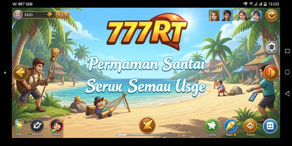 Tangkapan layar permainan 777RT menampilkan level penuh warna dan tantangan seru.