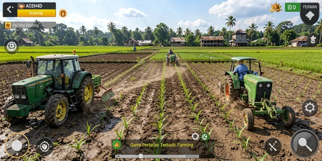 Gameplay seru ACEH4D dengan aktivitas bertani kreatif.