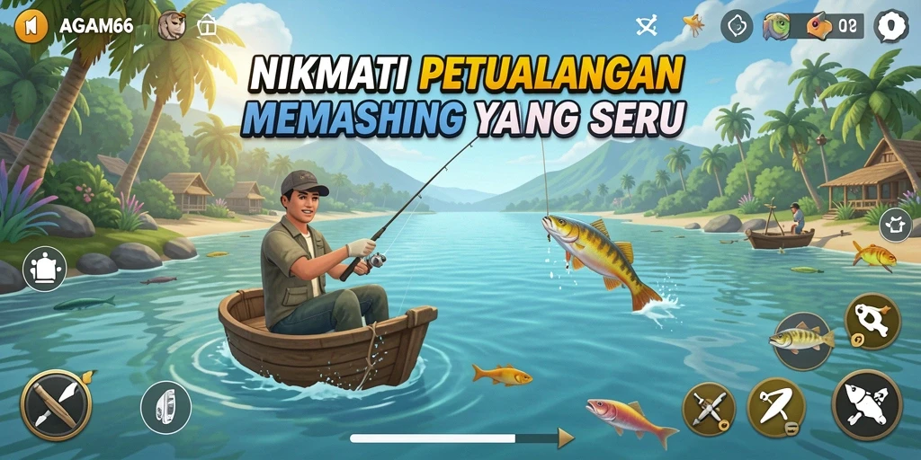 Screenshot utama AGAM66 dengan gameplay memancing yang menakjubkan.