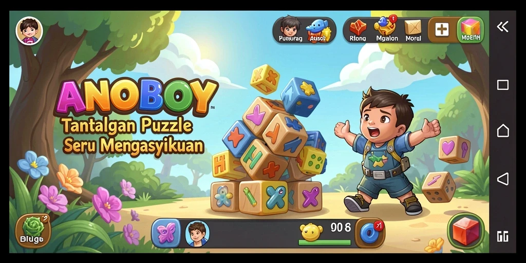 Tampilan gameplay ANOBOY yang menawan dan menantang.