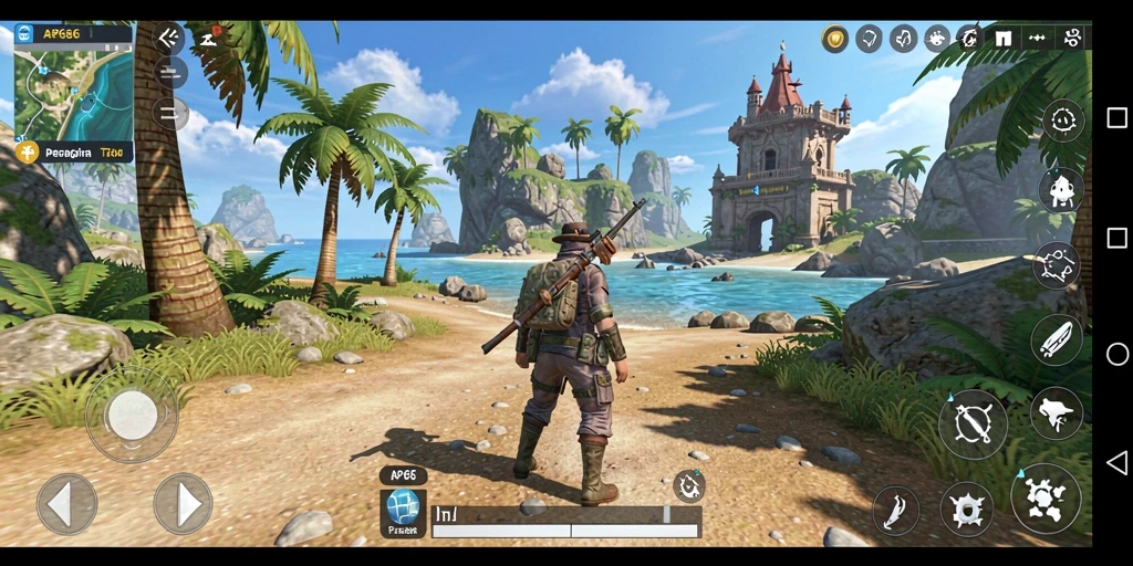 Screenshot gameplay AP686 menampilkan eksplorasi dunia terbuka yang menarik.