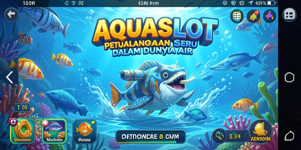 Gameplay AQUASLOT dengan pemandangan bawah laut yang memukau.