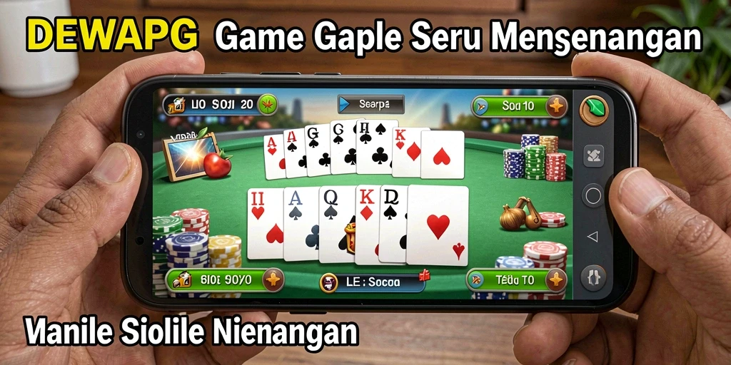 Screenshot gameplay DEWAPG menampilkan aksi seru permainan Gaple.