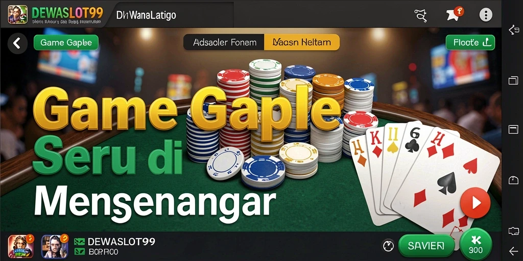 Screenshot gameplay DEWASLOT99 yang menampilkan suasana seru bermain Gaple.