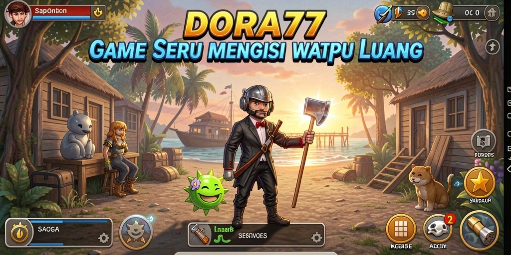 Tampilan gameplay DORA77 yang penuh warna dan menarik.