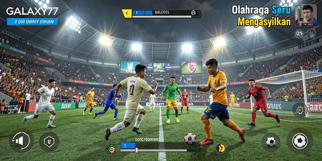 Tampilan menakjubkan dari gameplay GALAXY77 yang penuh aksi olahraga.