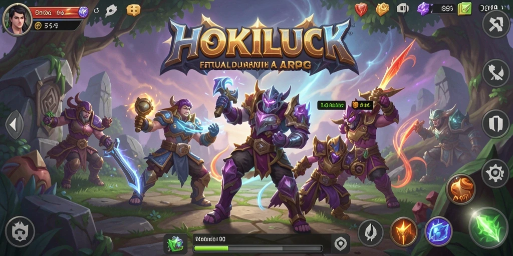 Tampilan gameplay ARPG HOKILUCK yang menegangkan dan dinamis.