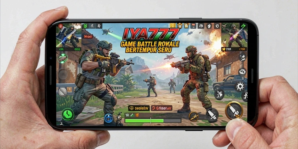 Screenshot gameplay IYA777 menunjukkan momen seru dalam pertarungan Battle Royale.
