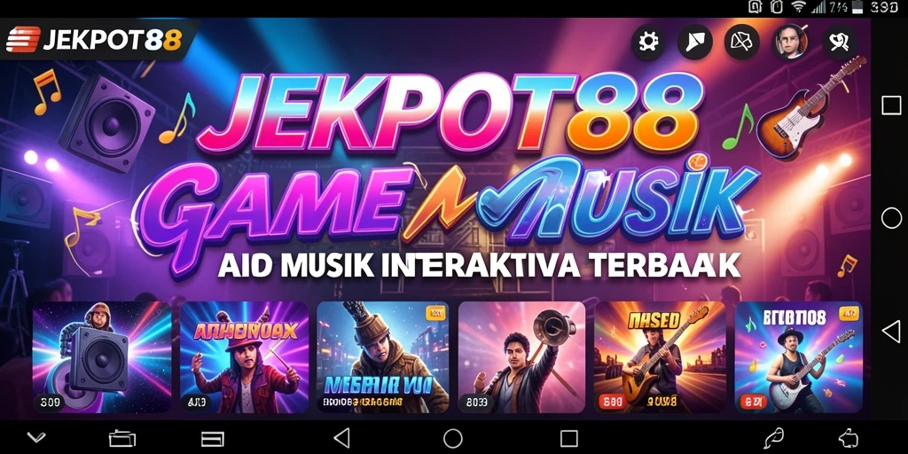 Screenshot gameplay JEKPOT88 menunjukkan pemain berinteraksi dengan musik.