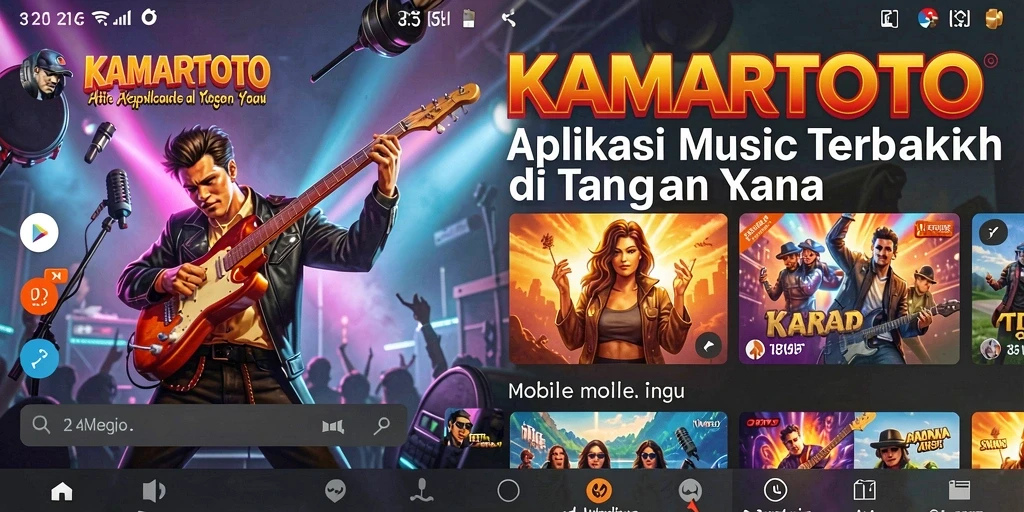 Tampilan antarmuka KAMARTOTO dengan fitur musik menarik.