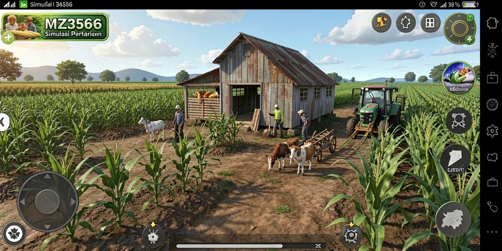 Menampilkan gameplay seru dalam MZ356 dengan aktivitas bertani.