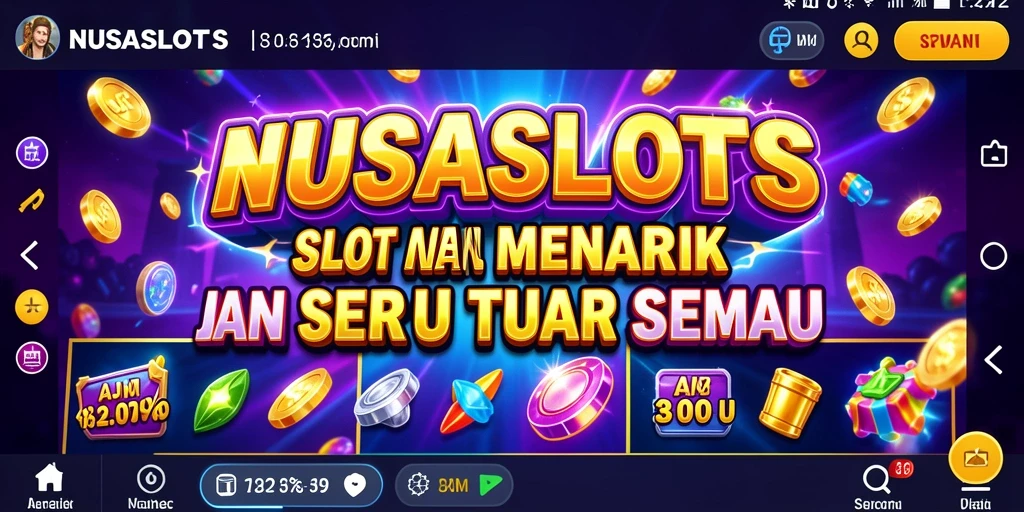 Tampilan gameplay slot menarik di NUSASLOTS dengan berbagai tema.