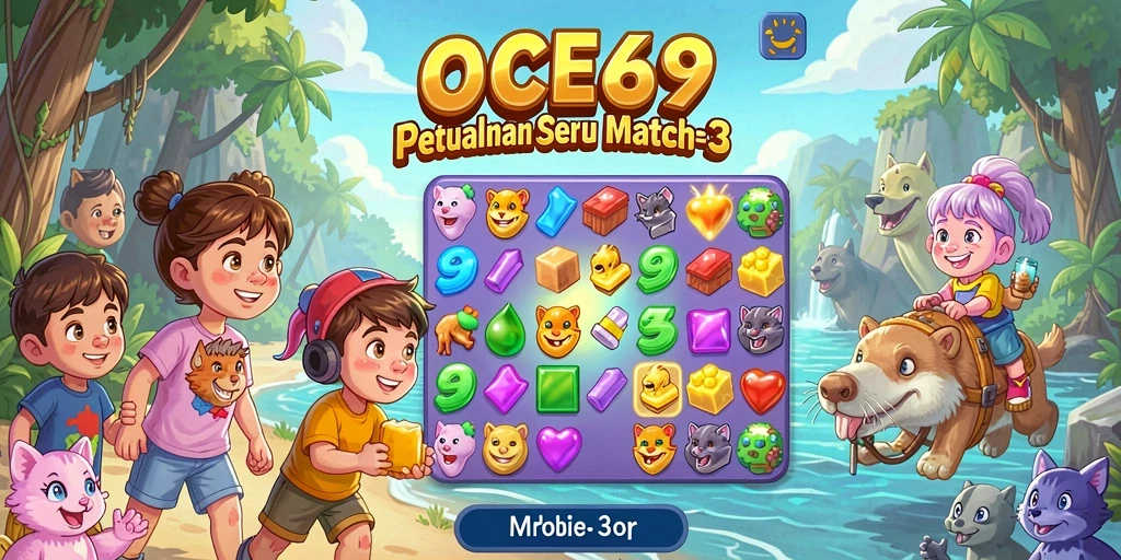 Screenshot gameplay OCE69 yang menampilkan aksi mencocokkan objek.