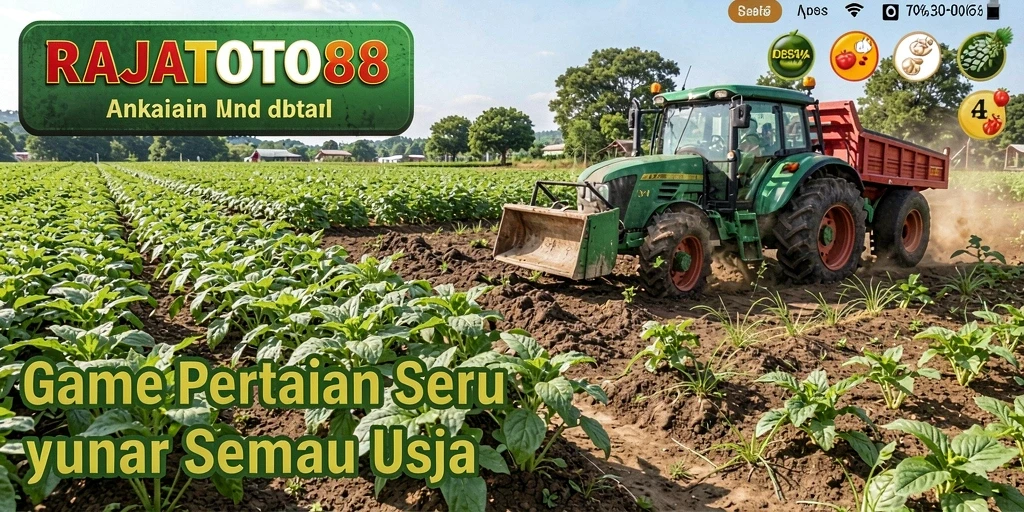 Tampilan screenshot utama RAJATOTO88 yang menunjukkan aktivitas bertani.