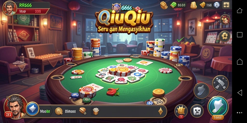 Tampilan gameplay QiuQiu yang mendebarkan dan seru.