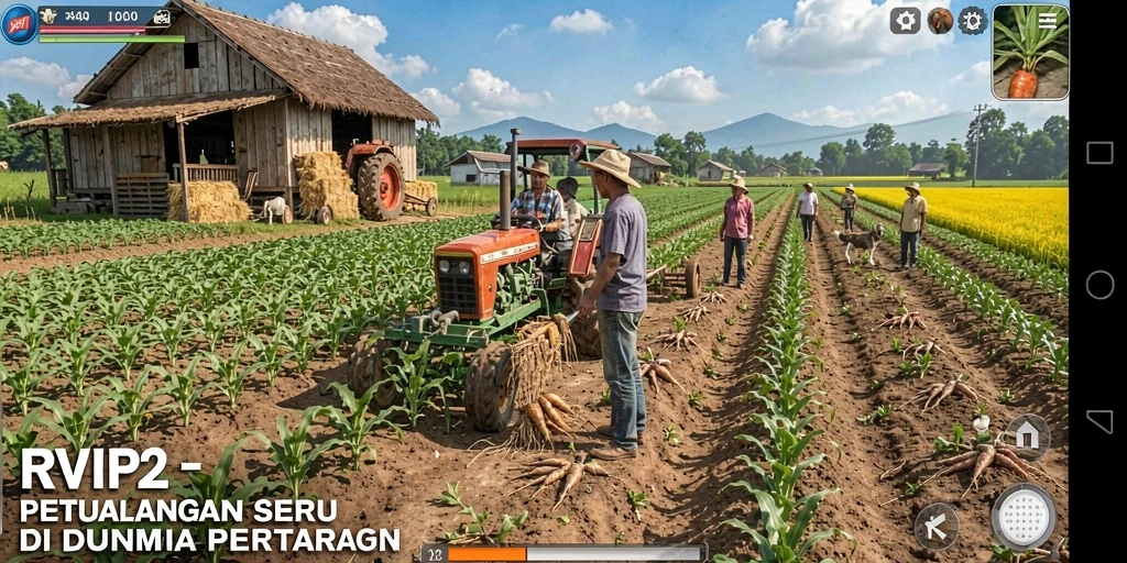 Tampilan gameplay Farming yang menarik dan seru di RVIP2.