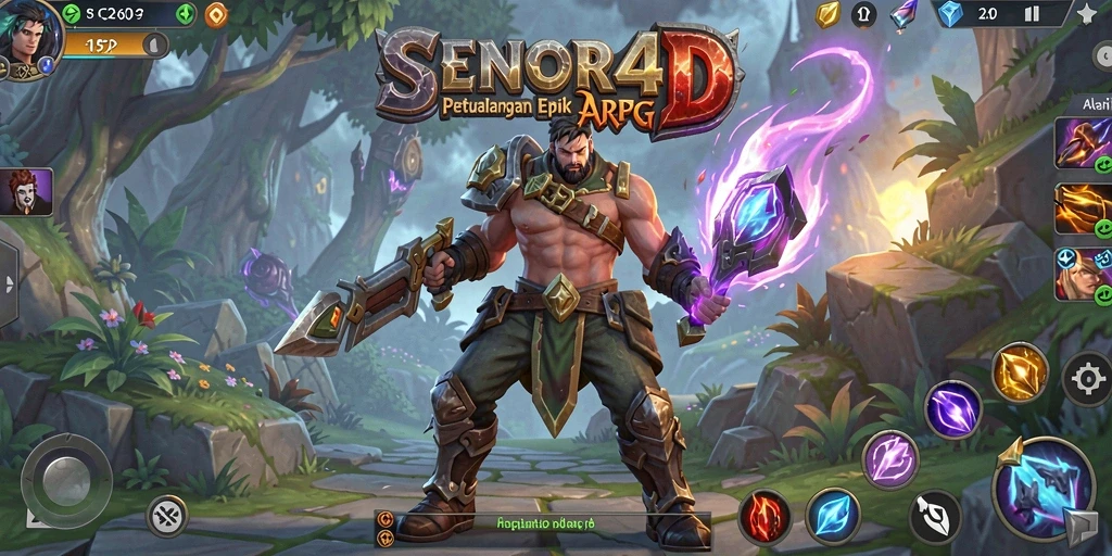 Tampilan gameplay epik dari SENIOR4D dengan pertempuran seru.