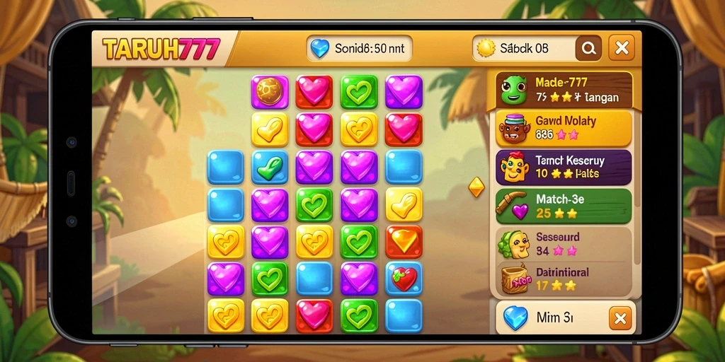 Screenshot gameplay TARUH777 menampilkan keseruan mencocokkan objek.