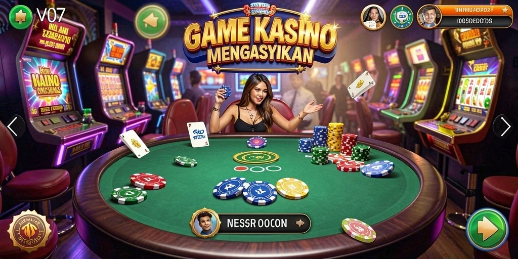 Screenshot gameplay <strong>V07</strong> menunjukkan pengalaman bermain Kasino yang dinamis.
