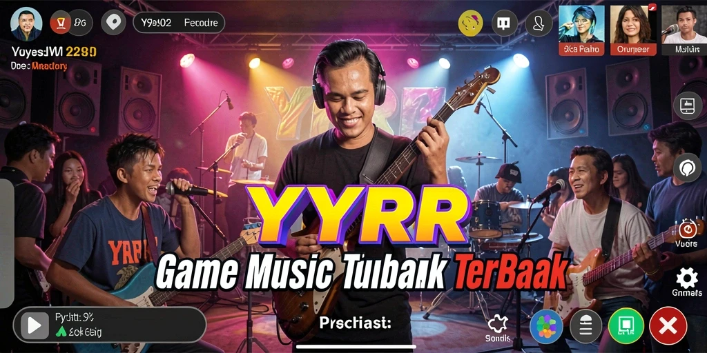 Tampilan permainan YYRR yang mengasyikkan dengan berbagai lagu.